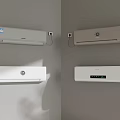 Multiple Wall Mounted Air Conditioners With Different Styles Installed On Home Interior Wall