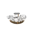 Elegant Contemporary Coffee Table With Marble Pattern Top And Gold Metal Legs