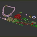 Exquisite Jewelry Collection Featuring Necklace Pendant Earrings Rings And Hairpin With Gemstone Accents