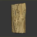 Natural Wood Stone Decorative Piece With Warm Yellow Brown Texture And Tree Knots