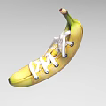 Creative Banana Shaped Shoe Design With White Shoelaces And Yellow Peel