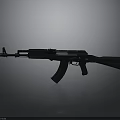 Black Tactical Rifle Featuring Classic Design Metal Stock And Long Barrel