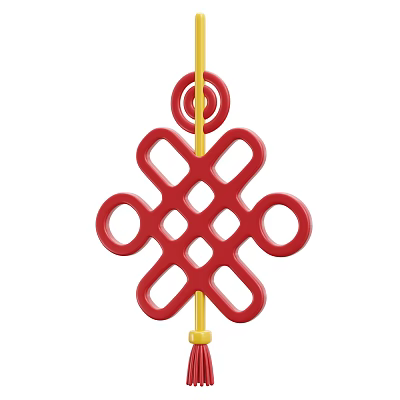 Modern Chinese Knot New Year Ornament New Year Pendant Cartoon Chinese Knot Cartoon New Year Ornament 3d model