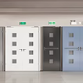 Modern Home Security Doors In Various Colors With Square Viewing Windows And Handles