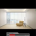 Modern Lazy Sofa Curtain Sofa 3d model