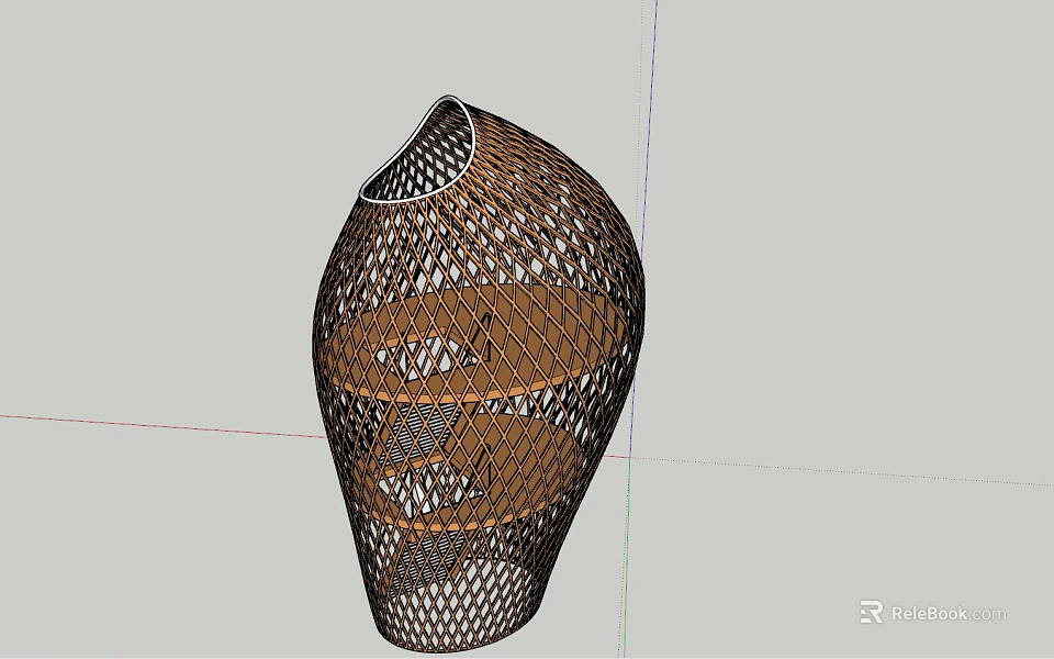 Brown Woven Tower With Intricate Mesh Design And Artistic Structure 3d model 