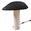 Modern Black Mushroom Shaped Lampshade Table Lamp With Light Colored Stand 3d model