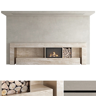 Silent Fireplace TV Fireplace 3d model