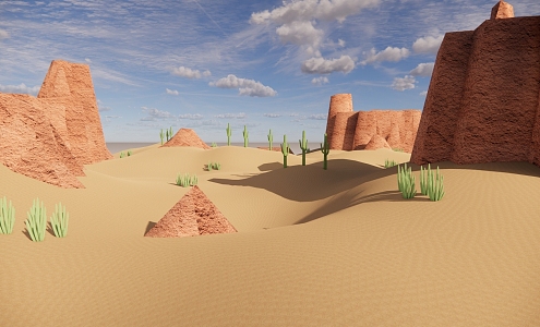 Modern Desert Scenic Spot Landscape 3d model