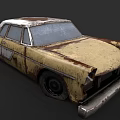 Old Rusted Vintage Car With Weathered Exterior And Worn Out Body