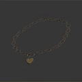 Elegant Fashion Necklace With Heart Pendant And Linked Metal Chain Design