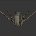 Industrial Metal Equipment With Extended Arms And Central Mechanical Components