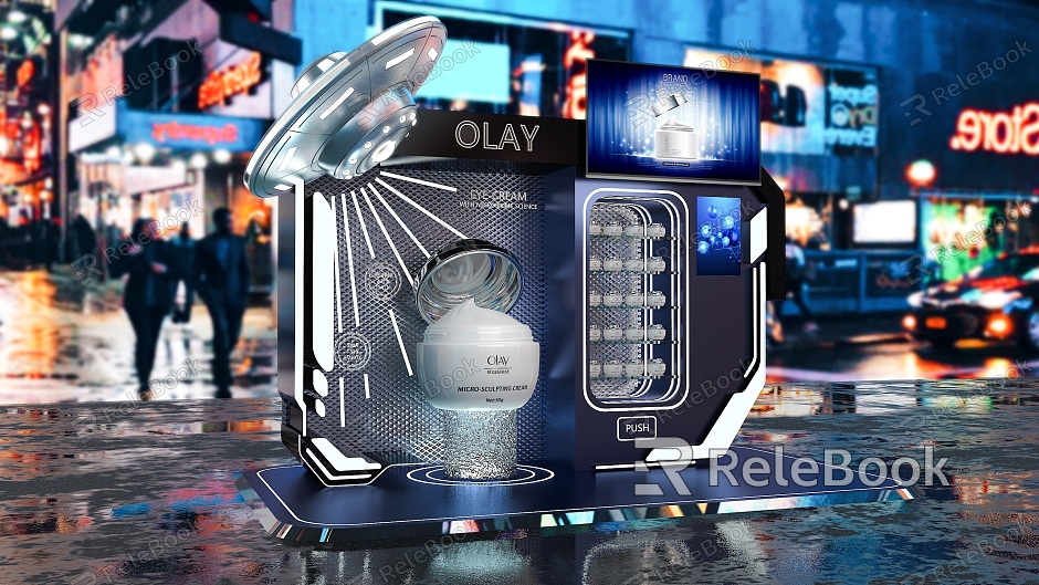 Cosmetic skin care device vending machine UFO flying saucer beauty device luminous cream texture bump model