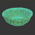 Cute Little Animal In Yellow Woven Basket On Black Reflective Surface