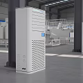 Modern Industrial Factory With White Vertical Machinery And Control Panels