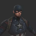 Captain America Superhero Character In Blue Red Costume With Star Emblem And Helmet