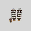 Modern Wooden Shelving Unit With Books Potted Plants Vases And Decorative Storage Baskets