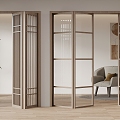 Modern folding door glass door 3d model