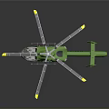 Green Eurocopter MEG13 Helicopter 3D Model With Rotors For Aerospace Missions Support