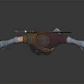 Detailed Fantasy Character Creature With Hat Staff Cape Gloves And Brown Pants Design