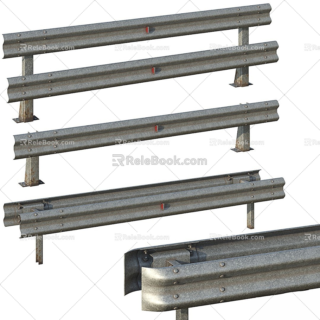 Modern gardening sketch chipper road fence divider 3d model