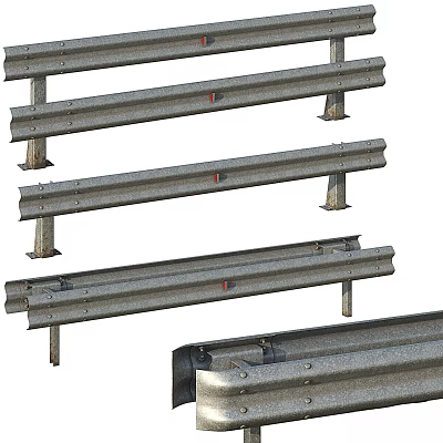 Metal Garden Railings With Bolted Design For Decorative Outdoor Border Use 3d model