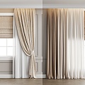 Modern Home Curtain Combination French Curtain Cream Curtain Milk Tea Curtain Bedroom Curtain Living Room Curtain 3d model