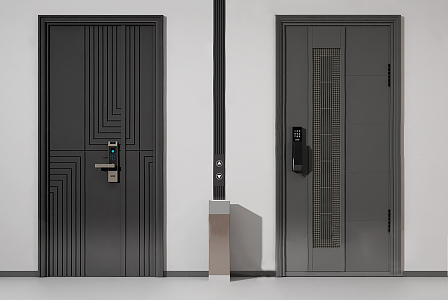 Modern security door entry door 3d model