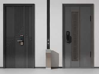 Modern security door entry door 3d model