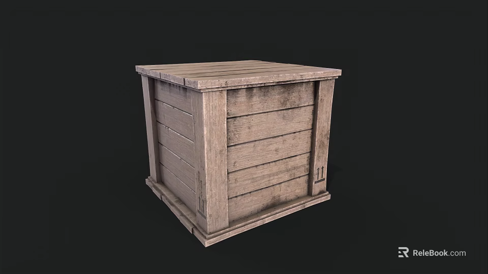 Rustic Wooden Crate With Solid Planks For Home Storage And Organization 3d model 
