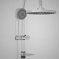 Sleek Modern Chrome Shower System With Rain Head And Handheld Sprayer 3d model