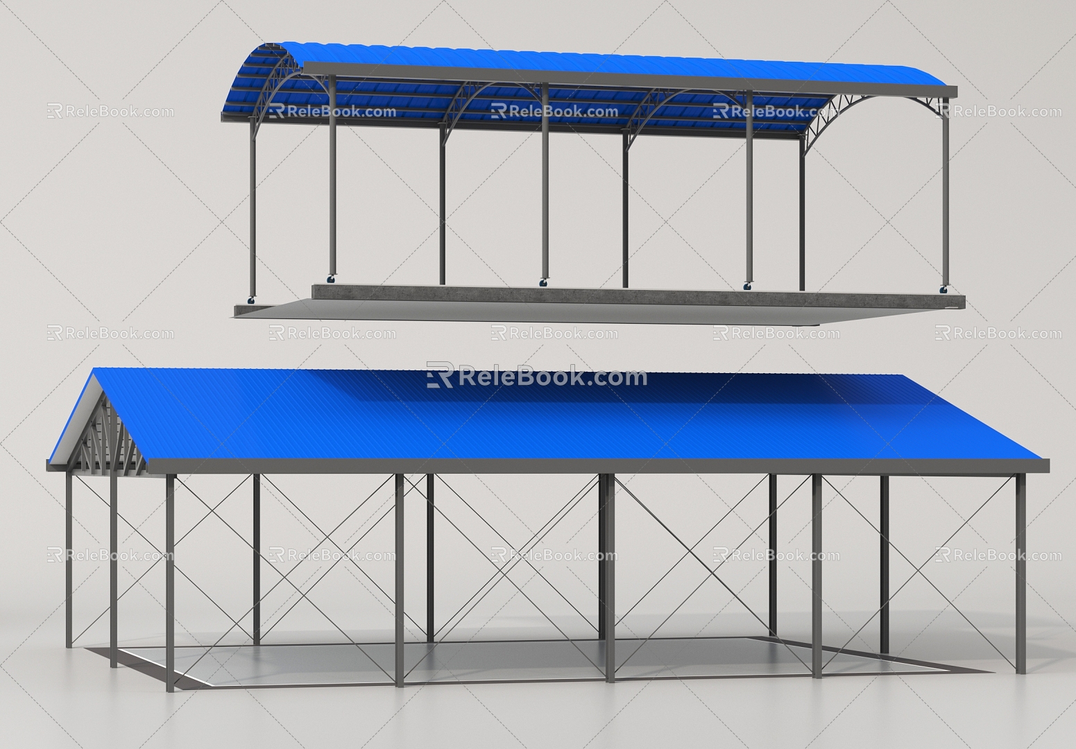 Workshop Structure Steel Structure Car Shed Steel Structure Workshop Steel Structure Warehouse 3d model