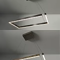 Modern Rectangular Pendant Light With LED Strip And Metal Frame For Ceiling 3d model