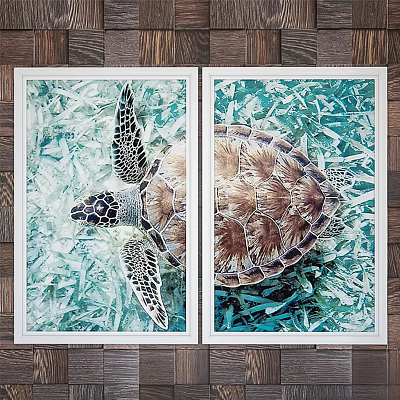 Modern Photo Frame Turtle Painting Modular 3d model