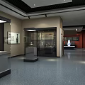 Cultural Center Exhibition Hall With Glass Display Cases Ancient Relics And Wall Exhibits