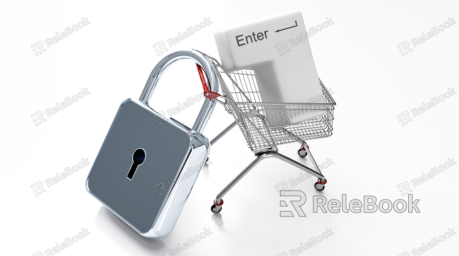 Modern lock creative online shopping enterprise commercial model