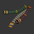 Black And Yellow Corrugated Hoses With Metal Connectors For Industrial Equipment