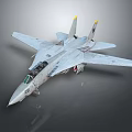 Military Fighter Jet With Gray Body Yellow Tail Fins And Cockpit Design