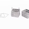 Stainless Steel Square Wire Baskets Stacked With Hanging Hooks For Storage 3d model