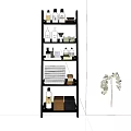 Black Bathroom Shelving Unit with Multi Tiers Towels and Bathroom Essentials