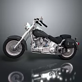 Classic Black and Silver Motorcycle with Shiny Chrome Accents on Reflective Surface