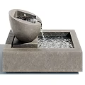 Modern Garden Ornament Concrete Bowl Shaped Water Fountain With Flowing Water