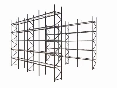 Metal Multi Tier Open Storage Shelving Unit With Sturdy Structure For Garage Warehouse 3d model