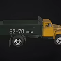 Vintage Yellow CA10 Truck With Green Cargo Bed Front View License Plate LZ10147