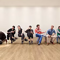 Modern multi-person sitting character combination 3d model