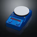 Blue Magnetic Stirrer With White Plate Digital Display And Control Knobs 3d model
