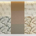 Diverse Pattern Components With Geometric Leaf Designs In Beige Brown Green Tones 3d model