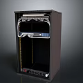 Modern Black Network Cabinet Interior With Server Equipment And Organized Cables 3d model