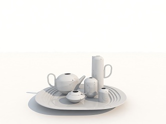 Modern Tea Set 3d model