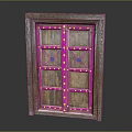 Vintage Wooden Cabinet With Carved Details Metal Studs And Double Doors